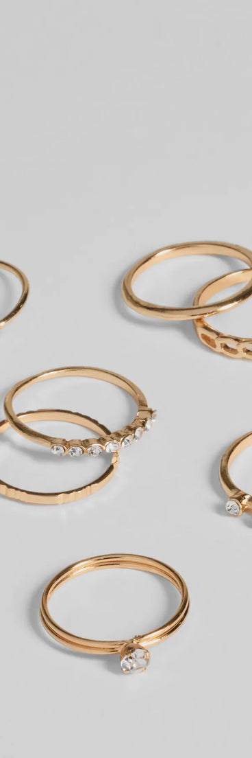 Stackable Style Seven Pack Ring Set