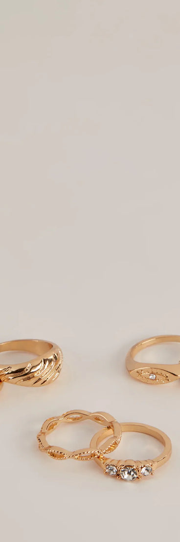 Glamorous Six Pack Ring Set