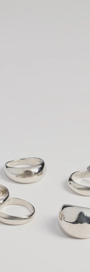 Sleek Trend Six-Pack Ring Set