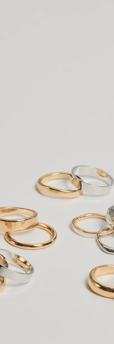 Trendy Mixed Metals Multi Ring Pack