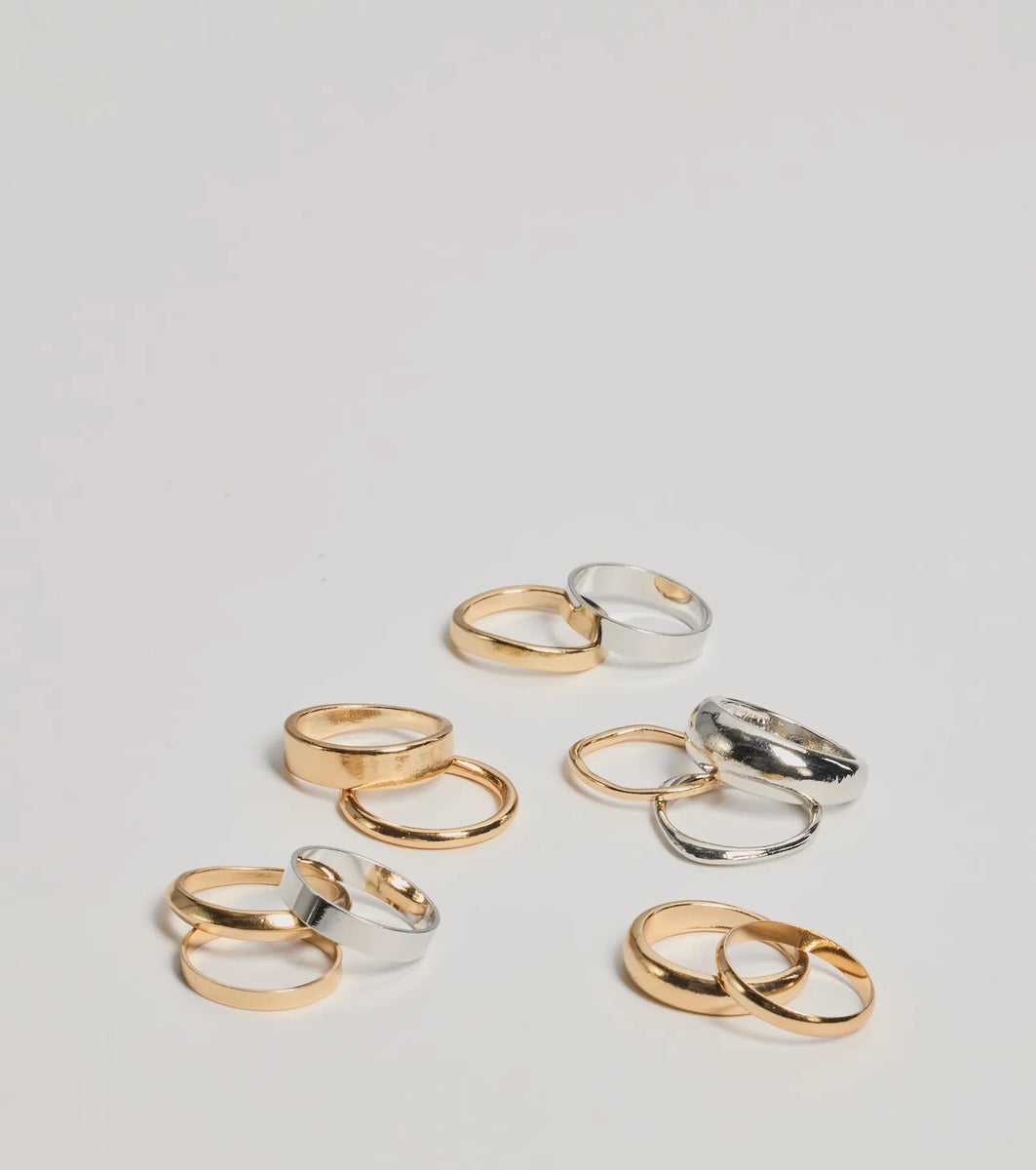 Trendy Mixed Metals Multi Ring Pack & Windsor