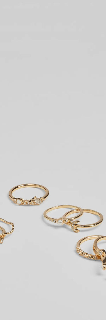 Dainty Charm Rhinestone Ring Multipack