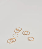 Sleek Trend Rhinestone Multi Ring Pack