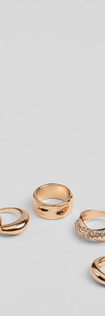 Get inspired with the Stylish Stack Chunky Rhinestone And Pearl Ring Set, a feed-worthy gold piece that’s part of Windsor's updated and curated women’s clothing edit packed with must-have fall outfit ideas.