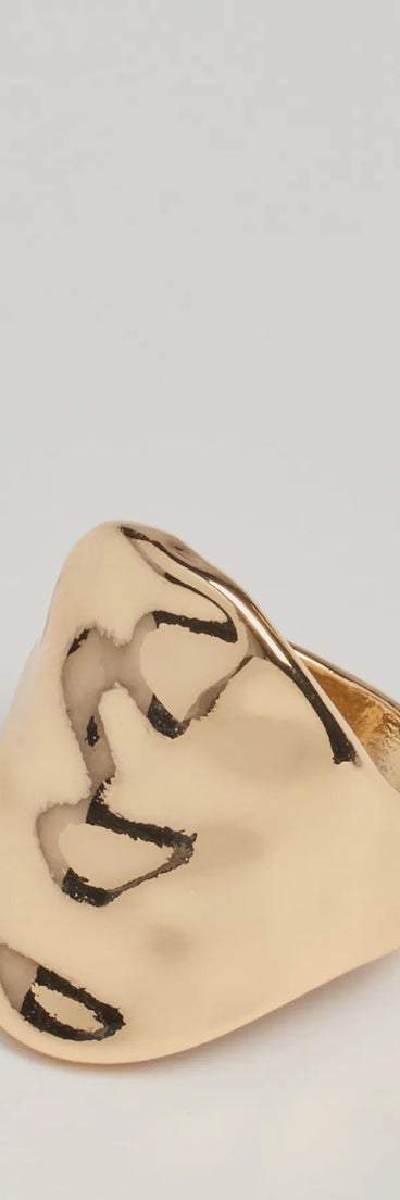 Modern Chic Hammered Statement Ring