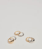 Casual Chic Mixed Metals Multi Ring Pack, a trendy multi-color addition to women's going-out outfits, is ideal for Christmas party outfits, chic NYE attire, or winter night-out looks that keep you on-trend!