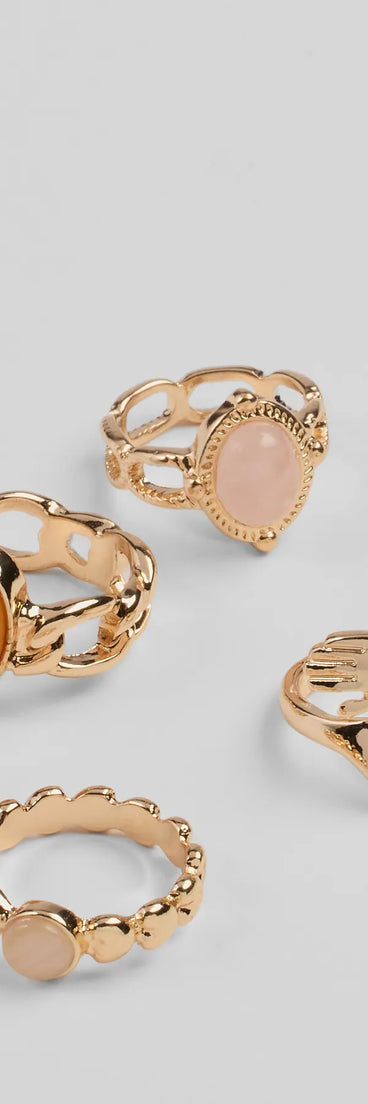 Love Parade Multi Stone Statement Ring Set