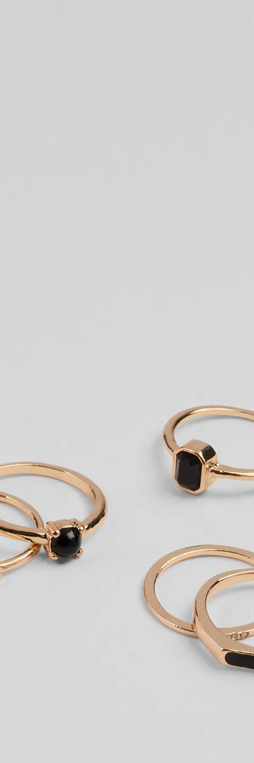 Minimilistic Charm Five Pack Ring Set