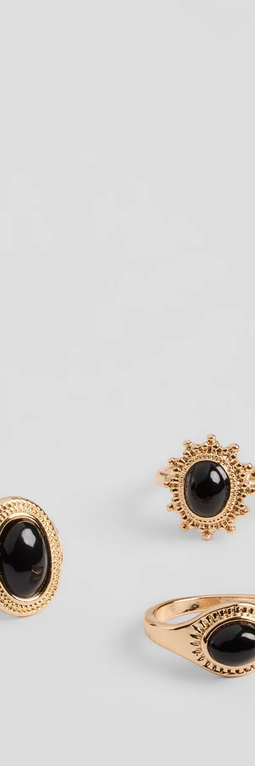 Nail The Look Three-Pack Statement Ring Set