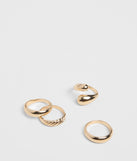 Sleek Arrangement Four-Pack Ring Set