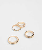 Simply Glam Rhinestone Ring Set