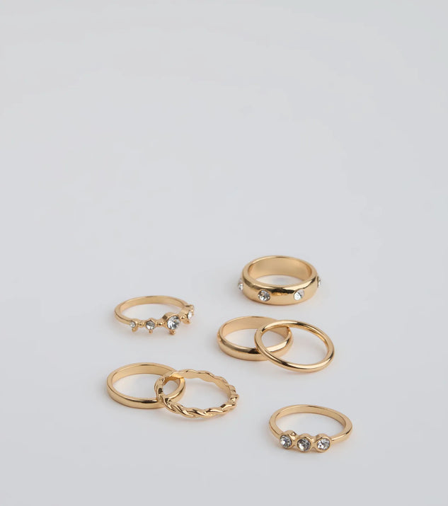 Glam Tempo Seven Piece Ring Set