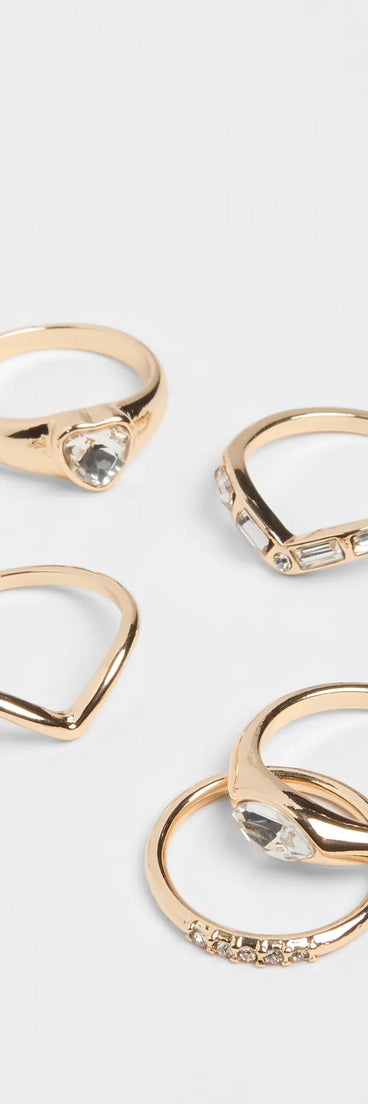 Get inspired with the Stackable Style Five-Pack Ring Set, a feed-worthy gold piece that’s part of Windsor's updated and curated women’s clothing edit packed with must-have fall outfit ideas.