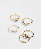 Stackable Style Five-Pack Ring Set