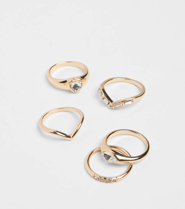 Stackable Style Five-Pack Ring Set