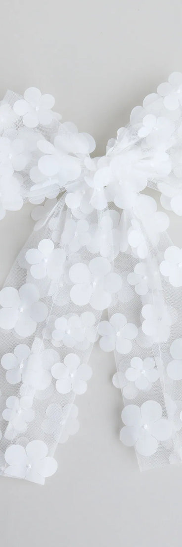 Cutest Charm Flower Tulle Bow Hair Clip