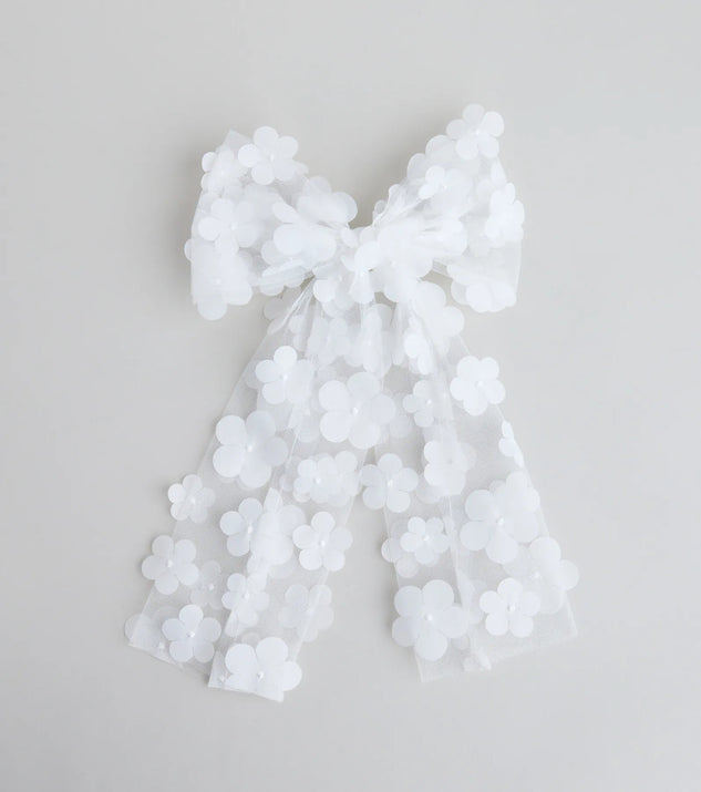 Shop Windsor Cutest Charm Flower Tulle Bow Hair Clip Online – Trendy & Affordable Fashion