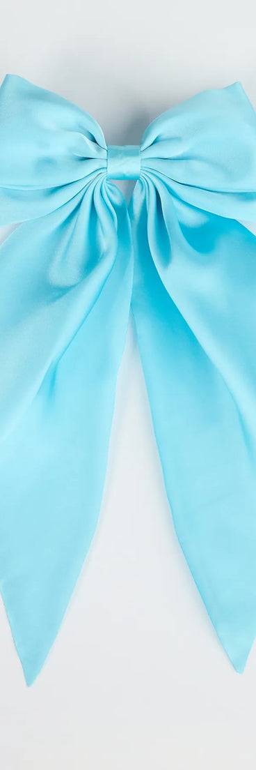 Style your vibe in seconds with the Delicate Glam Large Hair Bow in light blue, a fashion accessories essential that completes any outfit with ease.