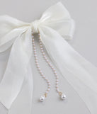 Ever So Charmed Hair Bow With Pearl Chain