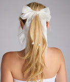 Ever So Charmed Hair Bow With Pearl Chain