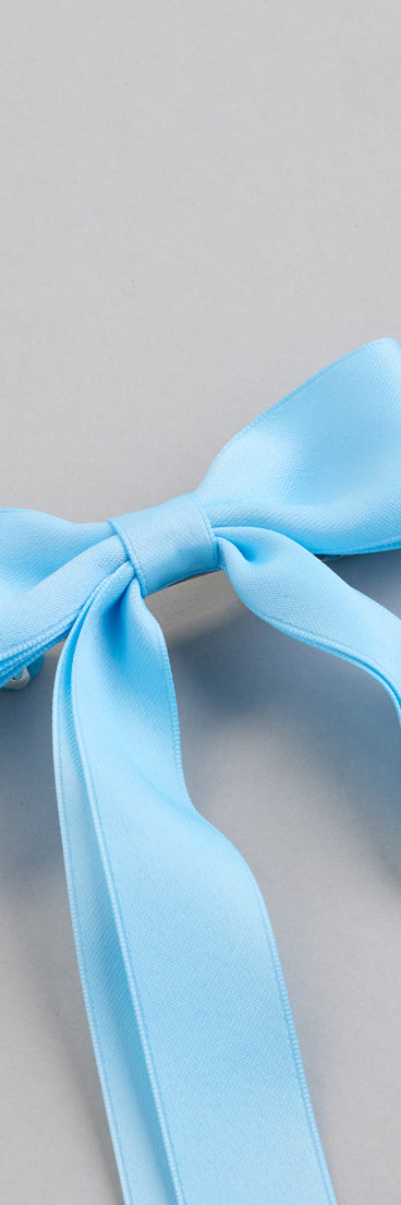 Poised Impression Ribbon Hair Bow Clip