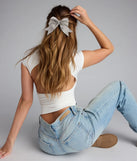 Dearly Glam Rhinestone Bow Hair Clip