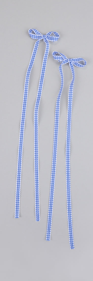 Gingham Goals Hair Bow Clip Set