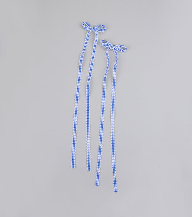 Shop Windsor Gingham Goals Hair Bow Clip Set Online – Trendy & Affordable Fashion