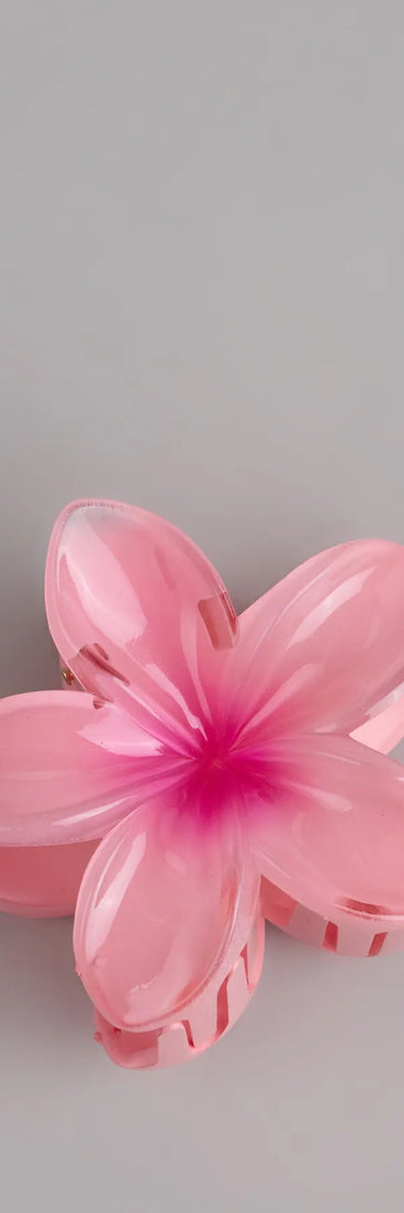 Style your vibe in seconds with the Tropical Blooms Flower Hair Claw Clip in blush, a fashion accessories essential that completes any outfit with ease.