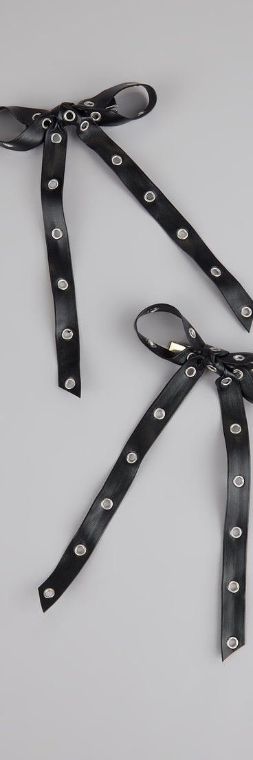 Cute Rebel Studded Bow Hair Clips