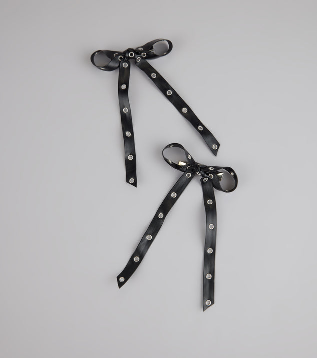 Shop Windsor Cute Rebel Studded Bow Hair Clips Online – Trendy & Affordable Fashion