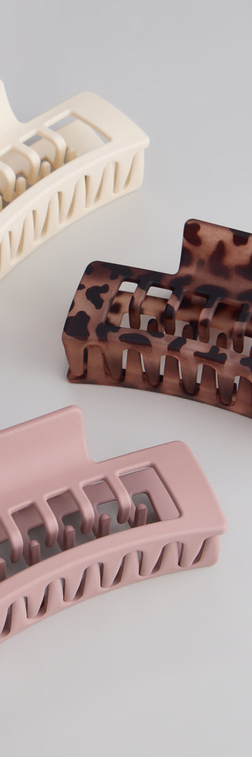 Clipped And Cute Hair Claw Clip Trio