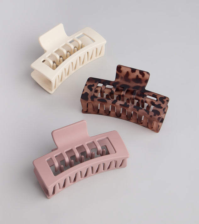 Clipped And Cute Hair Claw Clip Trio