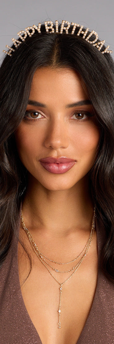 Style your vibe in seconds with the Birthday Glow Pearl Headband in gold, a fashion accessories essential that completes any outfit with ease.