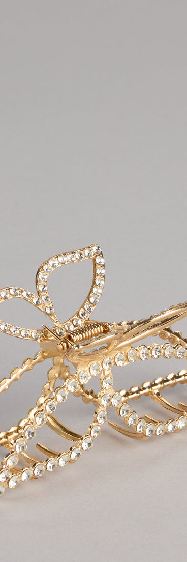 Catch The Light Rhinestone Butterfly Claw Clip
