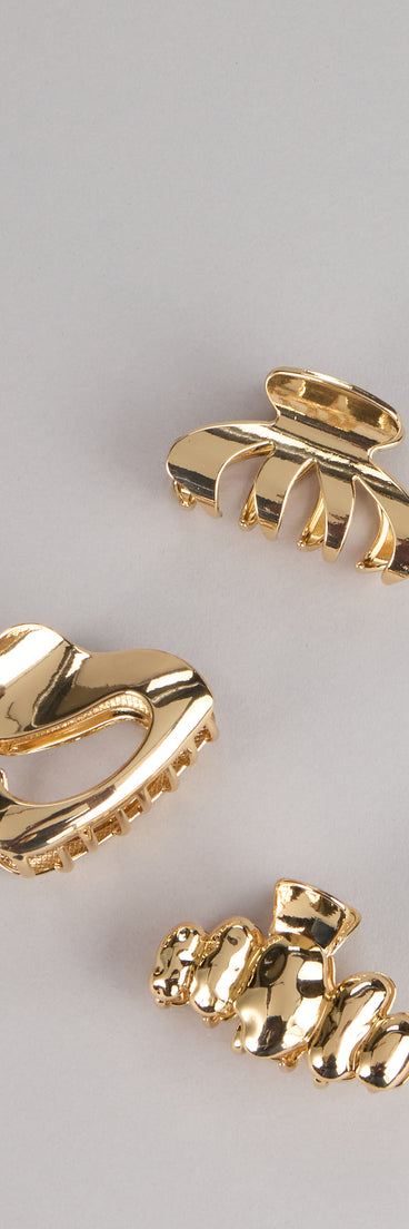 Tiny Treasure Hair Claw Clip Trio