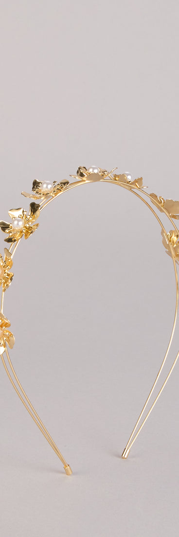 Golden Hour Bloom Pearl Flower Headband