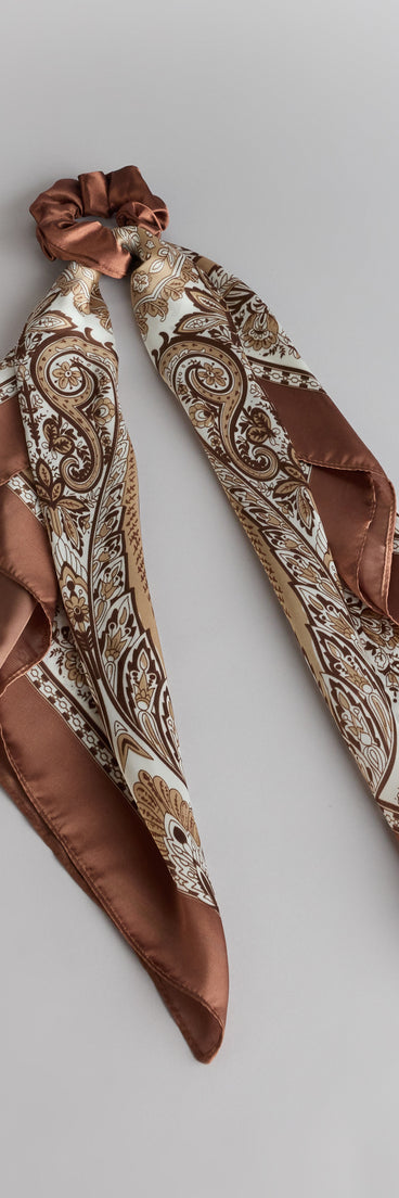 Twist of Paisley Satin Scarf Scrunchie