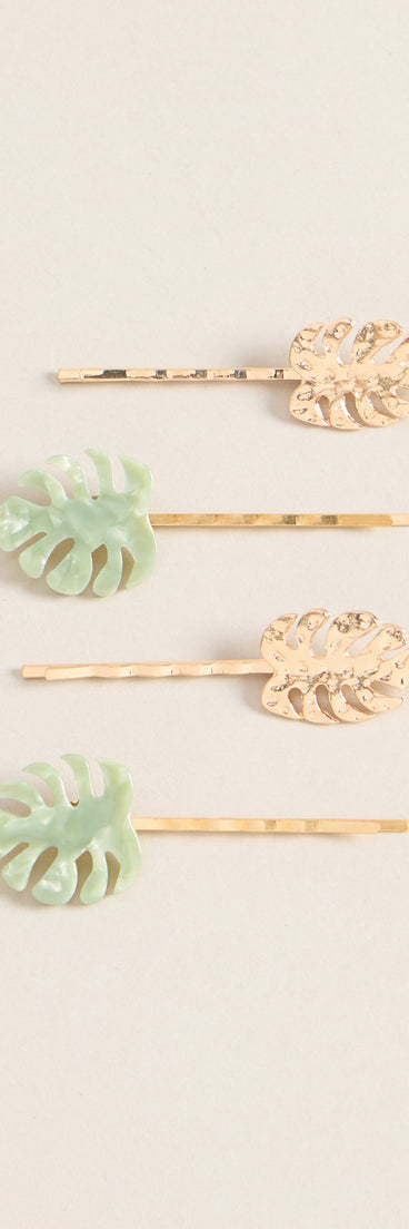 Vacay Vibe Leaf Bobby Pin Set
