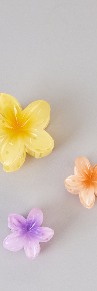 Pretty Petals Flower Hair Claw Clip Set