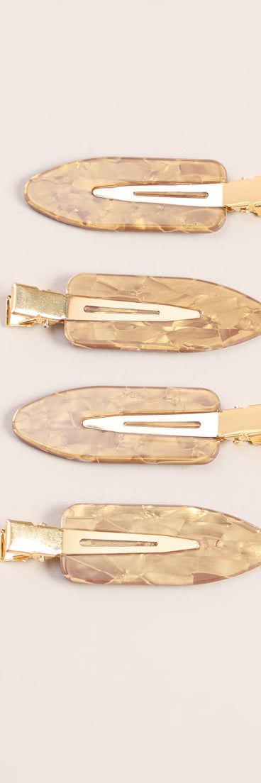 Swipe Back Hair Clip Four-Pack Set