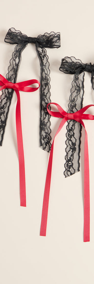 Knot Your Average Lace And Ribbon Hair Bow Set