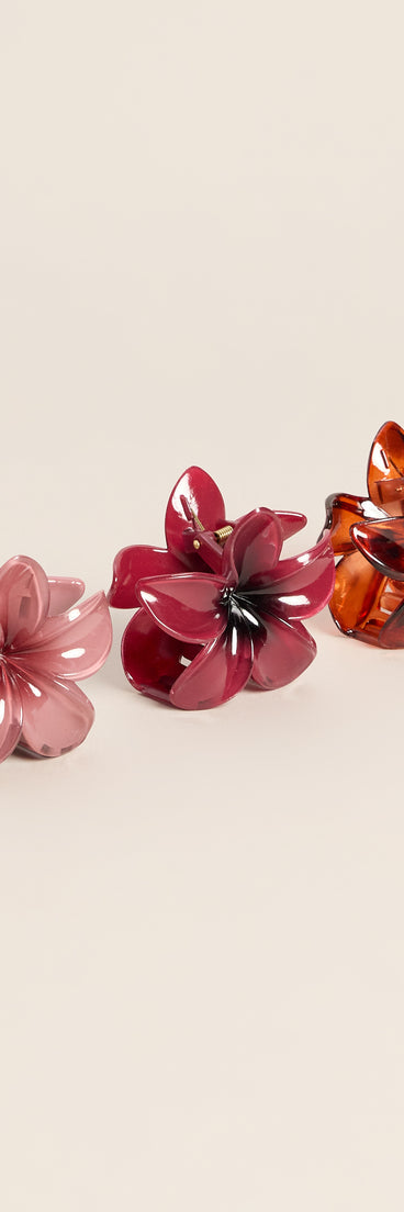 Vacation Pending Three Pack Hibiscus Hair Clips