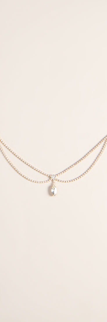 Crown Detail Rhinestone Hair Drape