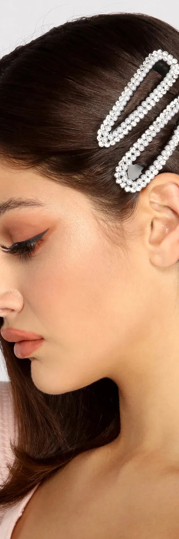 Pearl + Rhinestone Hair Clip Set