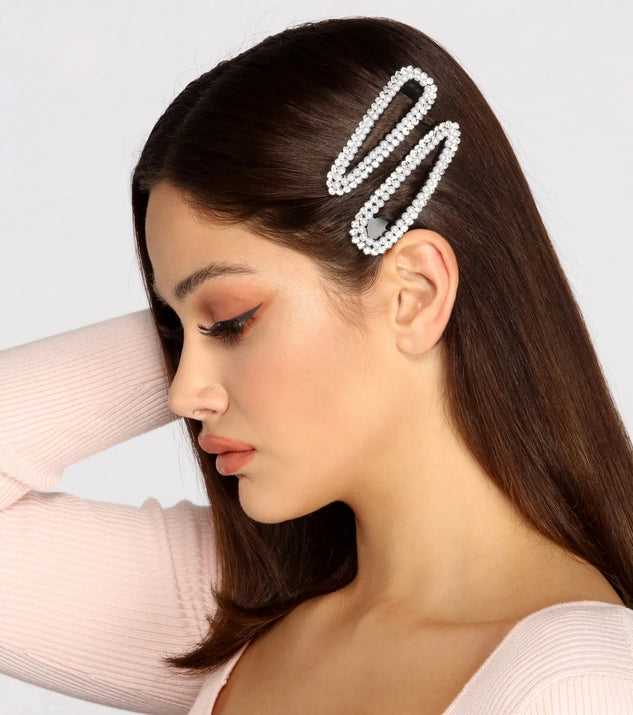 Pearl + Rhinestone Hair Clip Set