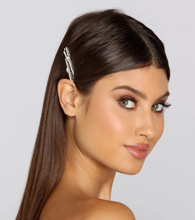 Oval Rhinestone Hair Pin Set
