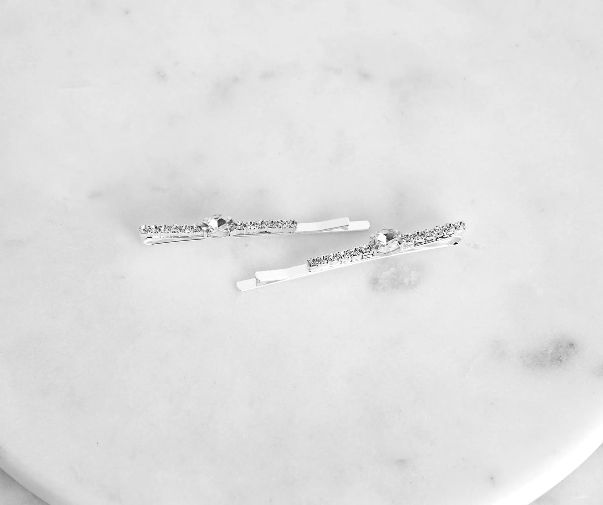 Oval Rhinestone Hair Pin Set & Windsor