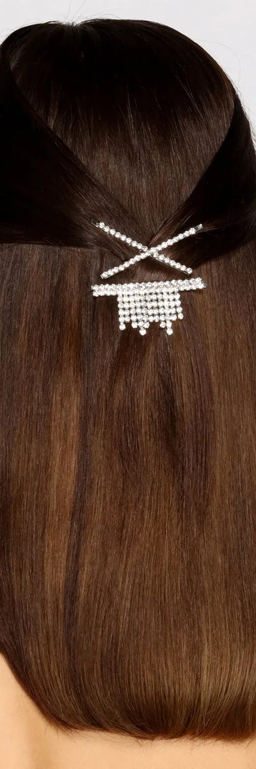 Rhinestone Fringe Bobby Pin 7 Pack