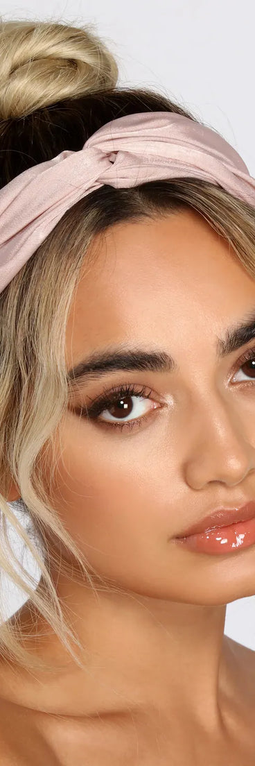 Mauve Tonez Satin Headband 2 Pack